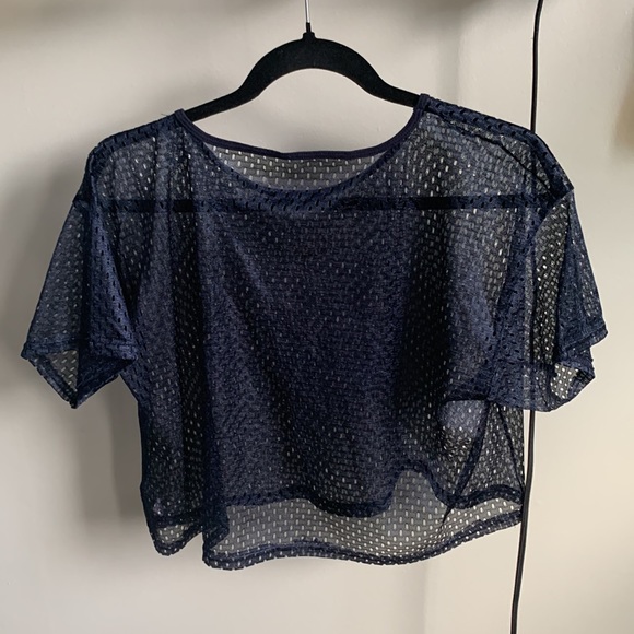 🔥🔥🔥American Apparel Blue Crop Top in One Size - Picture 2 of 3